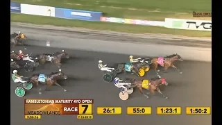 Crystal Fashion & T Tetrick wins Hambletonian Maturity in 2.04,3 (08,7). Atlanta 2nd & Six Pack 3rd