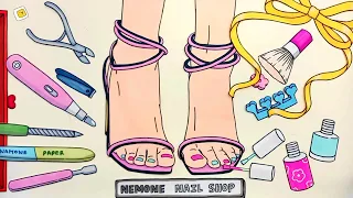 [💡paperdiy💡] Pedicure Tutorial 🦶 Food Care 발관리하고 예쁜 샌들 신기 👠ASMR No music 종이놀이