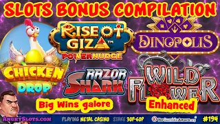 *Epic* SLOTS BONUS COMPILATION - Wild Flower Enhanced, King of Cats Megaways, Chicken Drop & more.