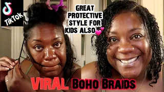 Whelp I tried the Viral Tiktok  BoHo Goddess Braids on my Natural Hair 😍