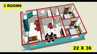 22 x 36 house plan design II 22 x 36 ghar ka naksha II 22 x 36 ghar ka design