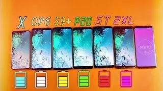 OnePlus 6 vs iPhone X vs S9 Plus vs P20 Pro vs OnePlus 5T vs Pixel 2 XL   Battery Drain Test (2018)