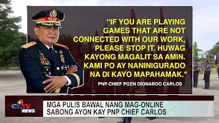 Mga pulis bawal nang mag-online sabong ayon kay PNP Chief Carlos