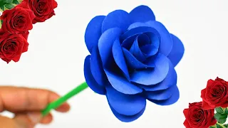 BLUE ROSE MADE BY COLOR PAPER || TRICKY LIFE || DIY || PAPER CRAFT