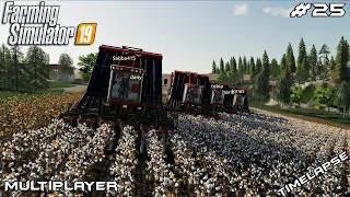 Cotton harvest with 10 harvesters | Bjornholm | Multiplayer Farming Simulator 19 | Episode 25