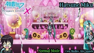 Project Diva X- Hatsune Miku- Cute Medley- Idol Sounds- Normal Mode (HD)