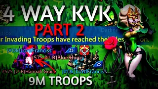 Lords Mobile| 4 WAY KVK PART 2 - CRAZY SOLO FIGHT!!