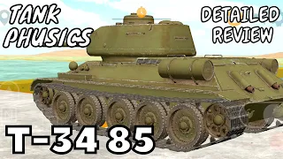 Т-34-85 DETAILED REVIEW | Tank physics mobile | Simulation of the chassis of the tank