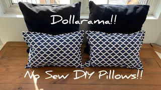 No Sew DIY Pillows!! Easy & Budget Friendly! Dollarama!!