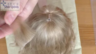 Еще один способ приклеивания волос кукле