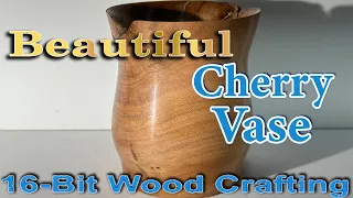 Woodturning a Beautiful cherry vase natural. #woodworking  #wood #woodturning #how