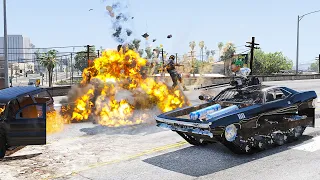 GTA 5 GONZO VEHICLE ON TRACKS HIGH SPEED CRASHES - SUPER CINEMATIC PICTURE WITH SLOW MO ep.11