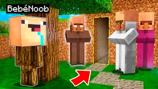 Encontré la BASE SECRETA de los Aldeanos! 😨💀 BEBÉ NOOB en MINECRAFT