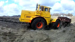 Кировец 701 и  т 150  везут удобрения  . Кировец застрял ((kirovets stuck )