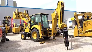 2022 Cat 428 Backhoe Loader Caterpillar with B8S Hammer - Interior, Exterior Walkaround - ATEST Expo