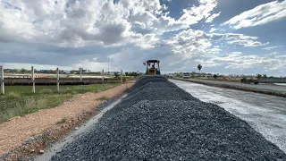 STEP 2 Techniques Kumatsu Bulldozer Pushing Gravel Building Foundation Road | Best Skill Dump Truck