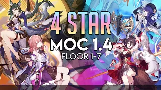 CLEARING MOC WITH C TIER CHARACTERS| 4* STAR ONLY| MOC 1-7 [1.4.1] | Honkai Star Rail