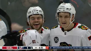 Great Fake Shot Pass by Riley Stillman for the Alex DeBrincat goal