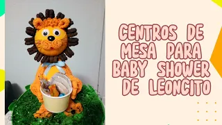 CENTROS DE MESA DE LEONCITO PARA BABY SHOWER🦁🦁