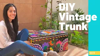 Vintage trunk makeover || DIY