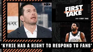 JJ Redick on Kyrie's Boston fan interaction: THE PLAYER HAS A RIGHT TO RESPOND TOO 👀 | First Take