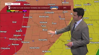 Severe storm chances Monday night