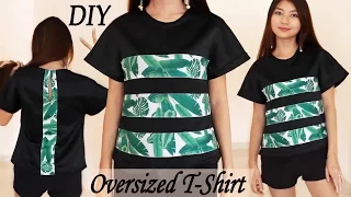 DIY How To Make an Oversized T-Shirt | Leaves May Arts Ribbon | Sewing Project | Tutorial Indonesia