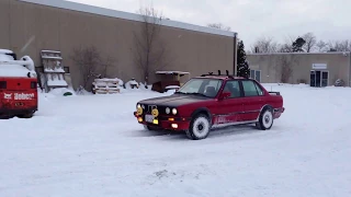 Rally tires extreme off road winter performance BMW 325iX Rally Car fun in the snow