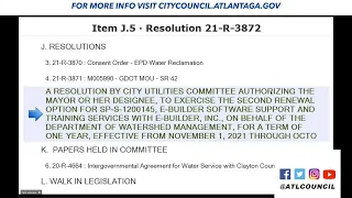 #Atlanta City Council #City Utilities Committee Meeting: September 14, 2021 #atlpol