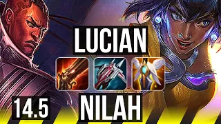 LUCIAN & Thresh vs NILAH & Renata Glasc (ADC) | 22/0/6, Legendary, Quadra | BR Master | 14.5