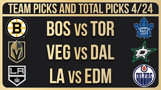 NHL Picks & Predictions Today 4/24/24 | NHL Picks Today 4/24/24 | Best NHL Bets