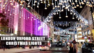 London Oxford Street ✨Christmas Lights 2021🌟  | Central London Night Walk [4k 60fps]