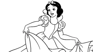 Disney Princess -  Snow White Colouring by Brush Pen