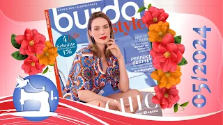 Новый Журнал Burda Style 5/2024 Тихая Роскошь! Лён! Выкройки для Шитья! Sewing Pattern Magazines!