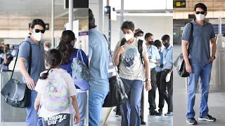 Mahesh Babu Airport Look | Mahesh Babu & His Family At Hyderabad Airport