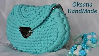 Трендовая сумка из трикотажной пряжи. Мастер класс. rendy crochet bag