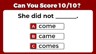 English Grammar Quiz: CAN YOU SCORE 10/10? | 97% CANNOT • 10 QUESTIONS TEST   #7