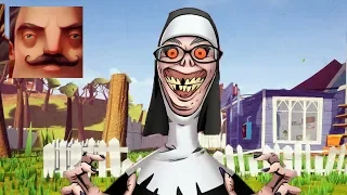 HELLO NEIGHBOR - My New Neighbor Evil Nun Act 2 Trampoline Gameplay Walkthrough