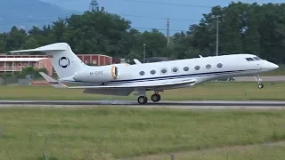 [FullHD] M-OVIE Gulfstream G650 landing at Geneva/GVA/LSGG