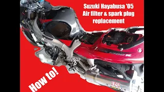 Suzuki Hayabusa air filter and spark plugs replacement