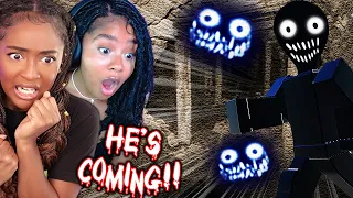 HE"S BACK!! And we need to HIDE!! | Roblox The Intruder [Mineshaft]  /w @envmai