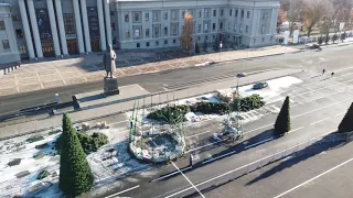 Площадь Куйбышева Самара/Строительство новогодней ёлки