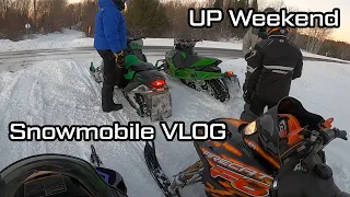 Weekend Snowmobile VLOG In The Michigan/Wisconsin Upper Peninsula!!