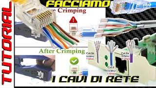 Vi insegno a fare i cavi di rete ! TUTORIAL pinza crimpatrice VCE RJ45 connettori passanti