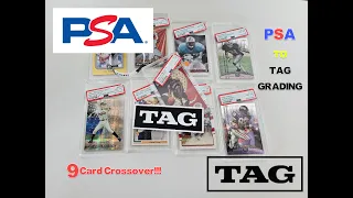 ⚾🏀🏈 9 card CROSSOVER from PSA to TAG Grading. How do they compare?