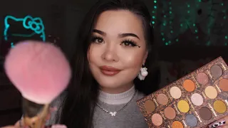 ASMR Big Sister Does Your Makeup For A Party🖤 (Layered Sounds)