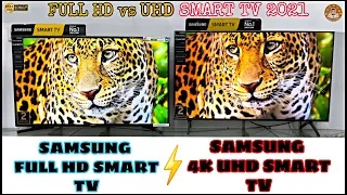 SAMSUNG 43 inch FULL HD vs 4K UHD Tizen Smart tv Comparison 2021 || UA43T5310 vs UA43TU7200 || 4K