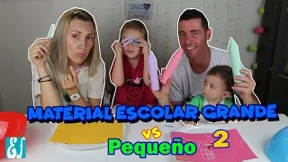 MATERIAL ESCOLAR GRANDE Vs Pequeño 2!! Enredos en Familia