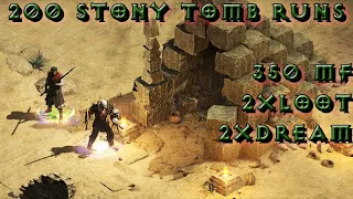 VERY LUCKY 200 Stony Tomb Runs / Barbarien 350 MF Double Loot / Diablo 2 Resurrected - D2R B.net