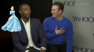 Anthony Mackie and Chris Evans Cinderella/Chis falls off chair